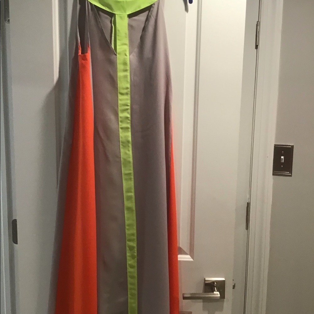 Sleeveless color block Maxi Dress